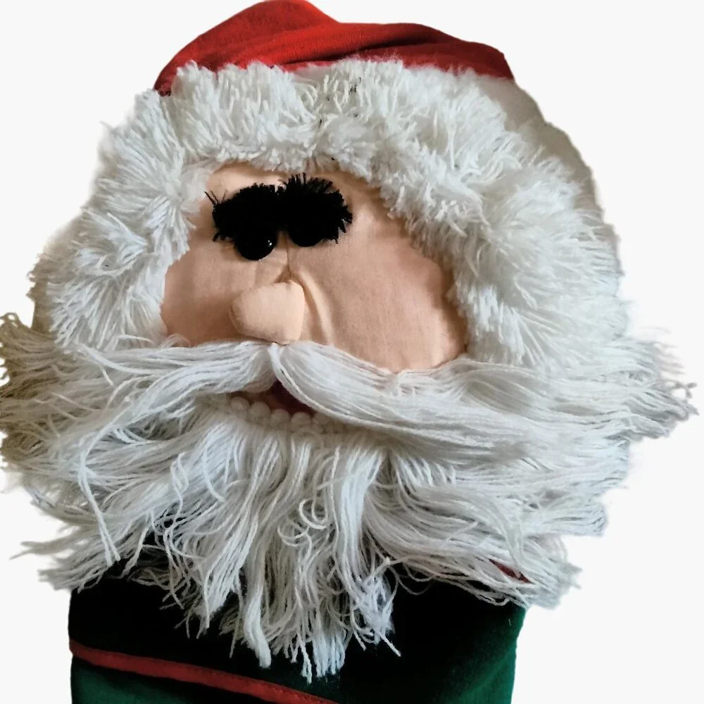 Santa Claus Christmas Stocking  Large 24 Inches Plush head Handmade - Picture 2 of 5
